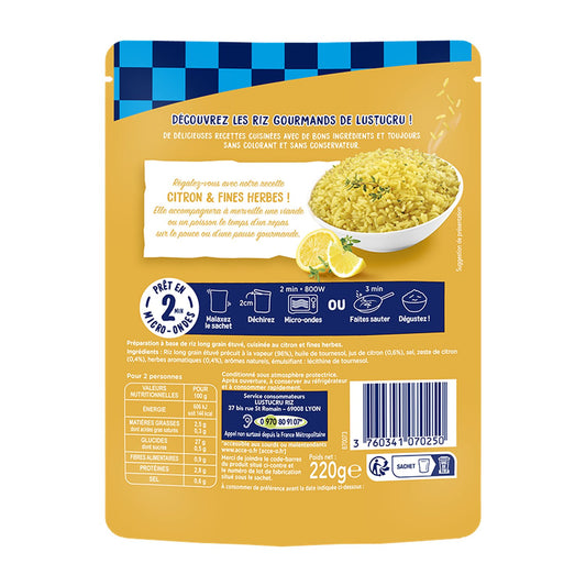 Lustucru – Riz Gourmand Citron & Fines Herbes – 220 g
