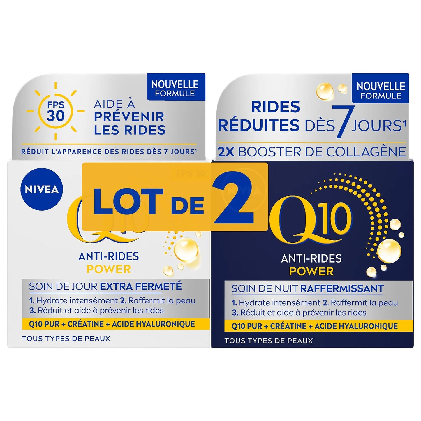 Crème Anti-Rides Q10 Jour & Nuit – Lot de 2 x 50 ml – NIVEA