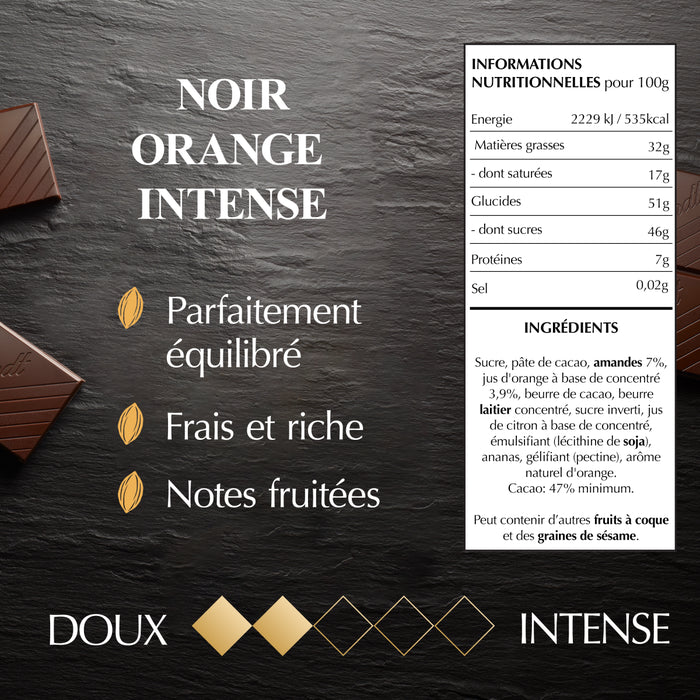 Lindt Excellence Noir Orange Intense – 100 g