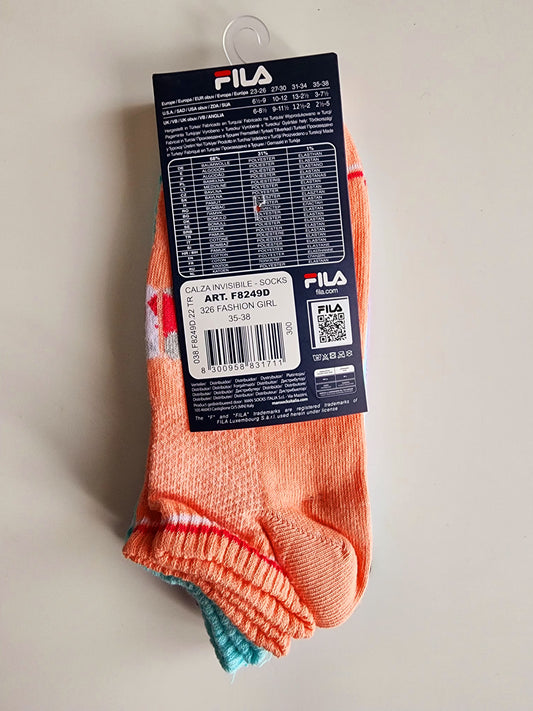 FILA – Lot de 3 Paires de Chaussettes Courtes Colorées (Taille 35-38)