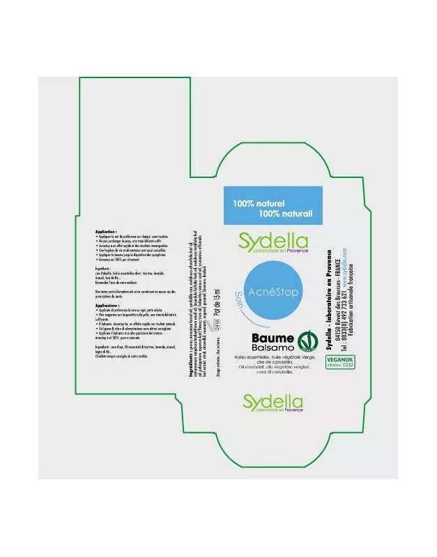 Baume Acnéstop 15 ml -Spécial acné -adolecent - peau purifiée et apaisée