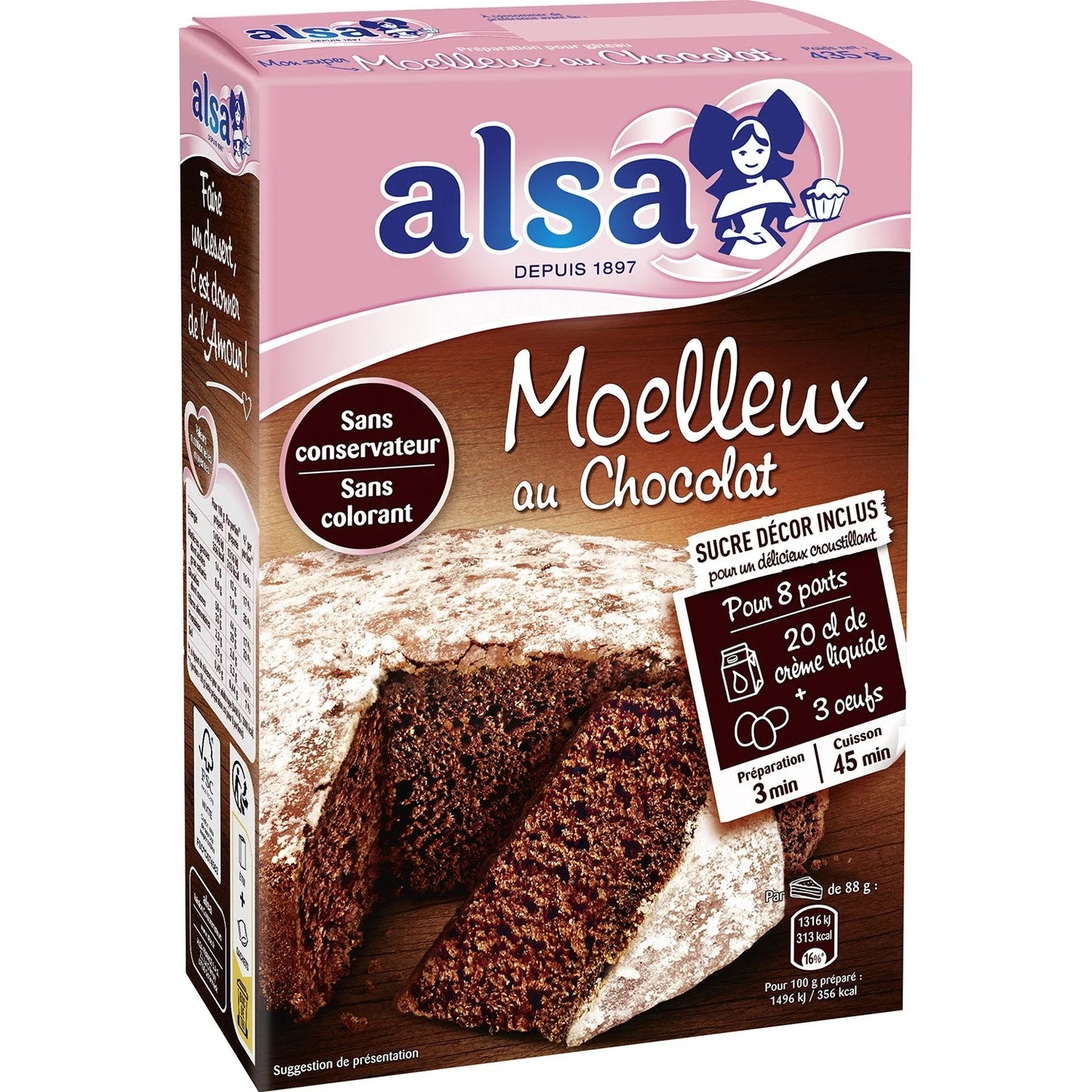 Alsa – Préparation Gâteau Moelleux au Chocolat (435 g)