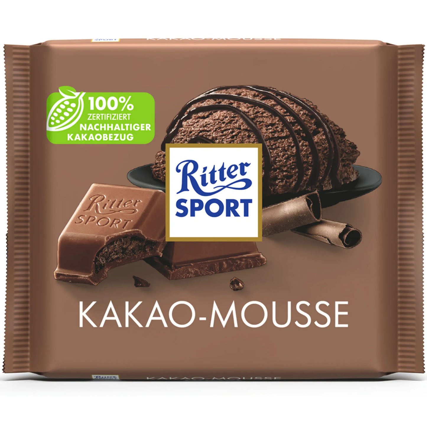 Tablette Ritter Sport Kakao-Mousse – Chocolat au lait & crème cacao 100g