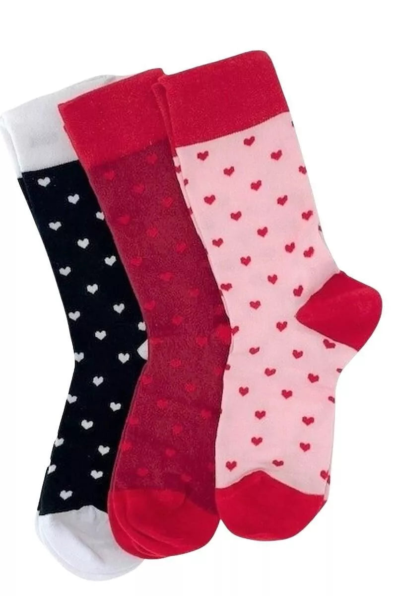 Coffret Cadeau Chaussettes Femme – 3 Paires Cœurs