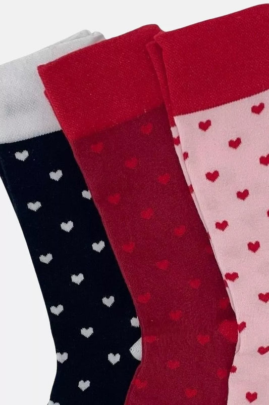 Coffret Cadeau Chaussettes Femme – 3 Paires Cœurs