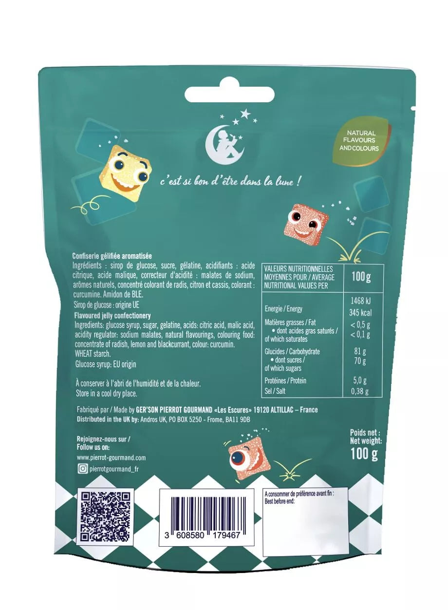Sachet refermable 100g de bonbons gélifiés Cubicks