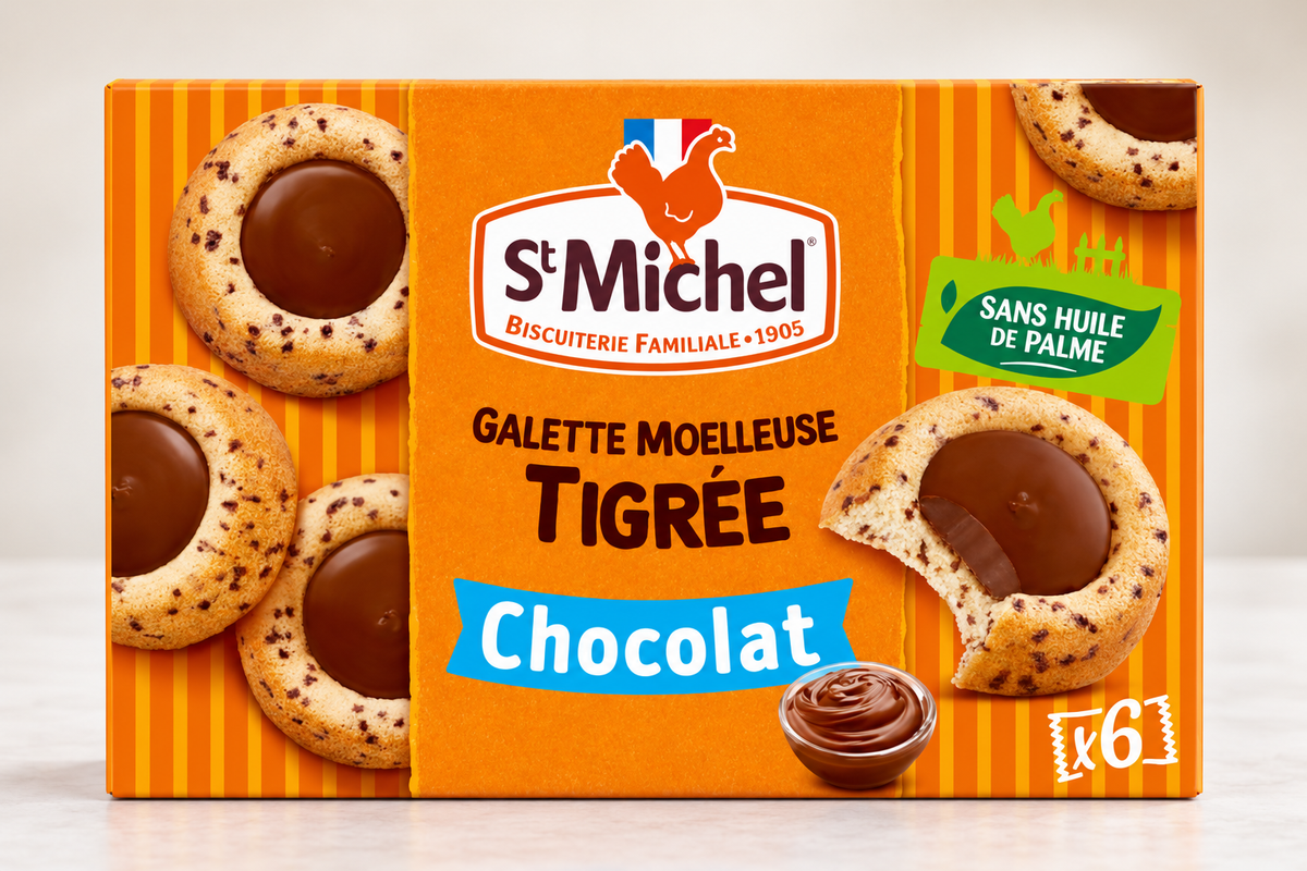 St Michel Galettes Moelleuses Tigrées Chocolat 180 g