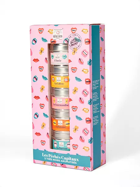 Quai Sud - Coffret 5 thés noirs Les Péchés Capitaux 100g