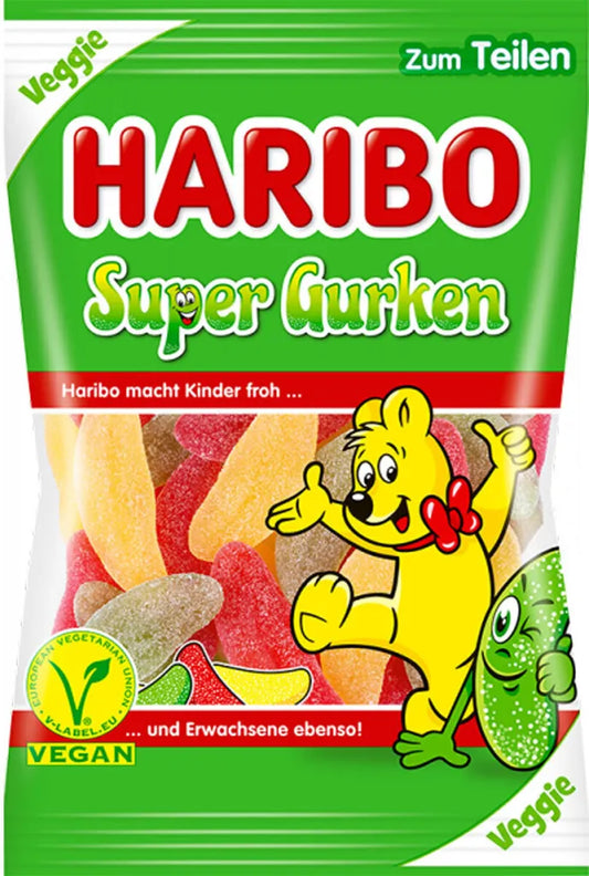 Haribo Super Gurken – Bonbons fruités vegan (175 g)