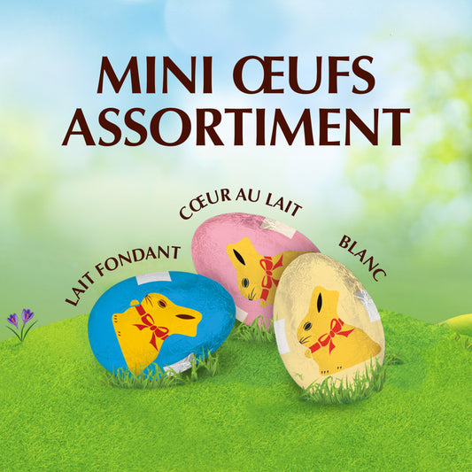 Lindt mini œufs assortis lait blanc chocolat 350g Pâques confiserie