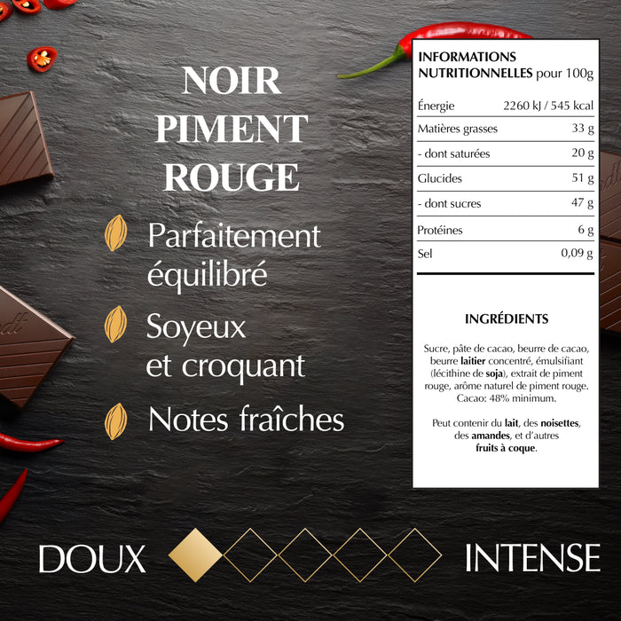 Lindt Excellence Noir à la Pointe de Piment Rouge – 100 g