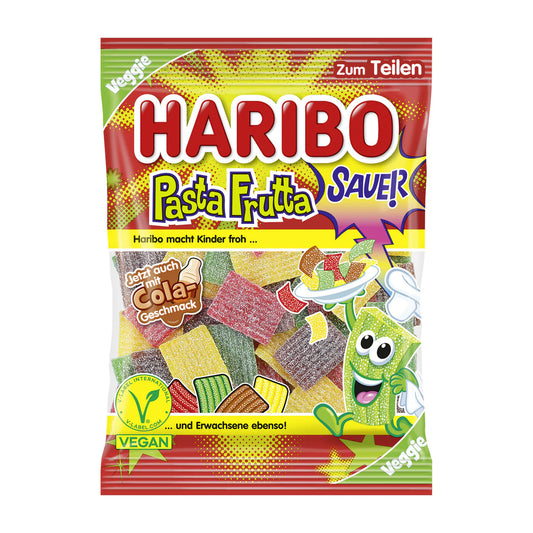 Haribo Pasta Frutta Sauer – Bandes fruitées acidulées vegan (160 g)