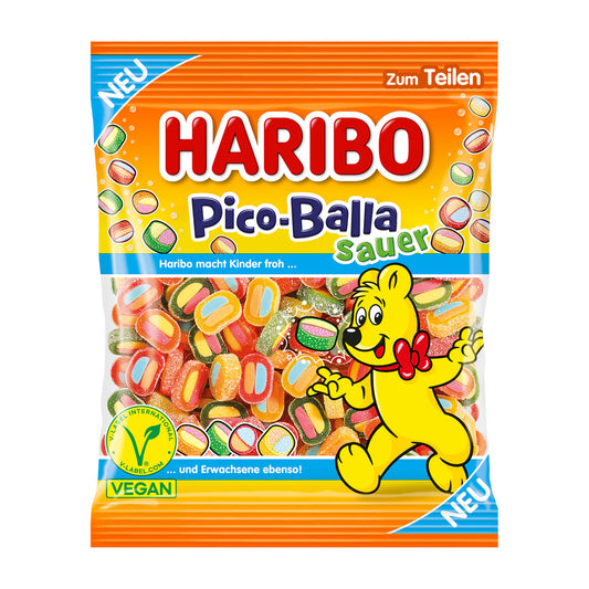 Haribo Pico-Balla Sour – Bonbons fruités acidulés vegan (160 g)
