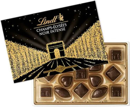 Lindt Champs-Élysées Noir Intense – Assortiment Chocolat Noir – 168 g