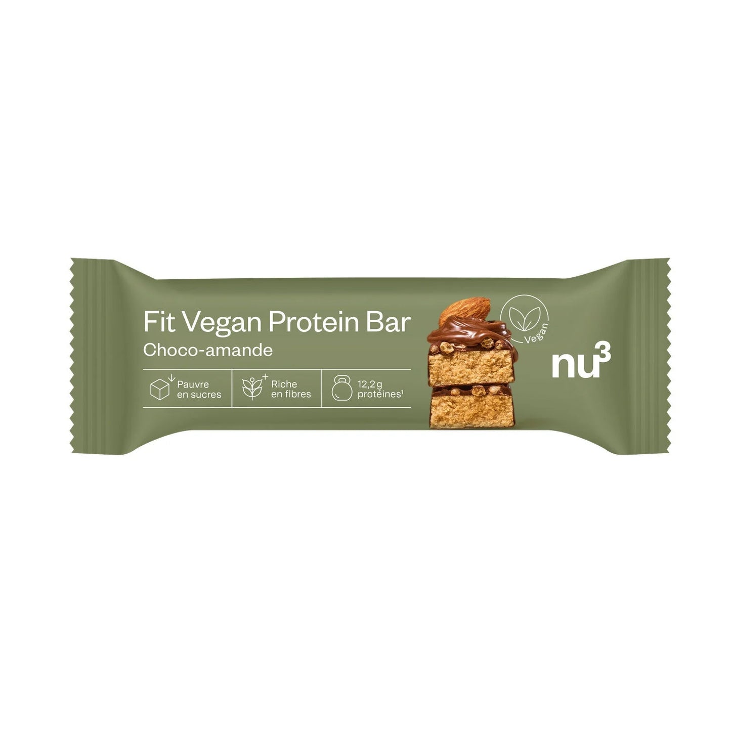 NU3 – Fit Vegan Protein Bar Choco Amande Barre Protéinée – 50 g