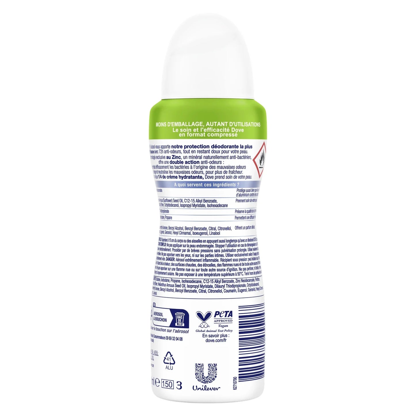 Dove Déodorant Soin Apaisant 0 % Alcool – Compressé – 100 ml