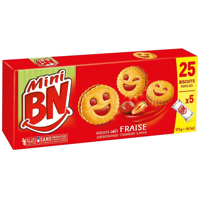 Mini BN fourrés à la fraise 175 g