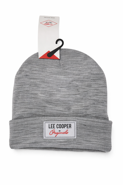 Bonnet adulte Lee Cooper Originals – gris chiné, chaud et confortable