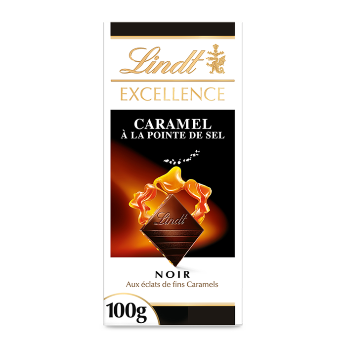 Lindt Excellence Noir Caramel à la Pointe de Sel – 100 g