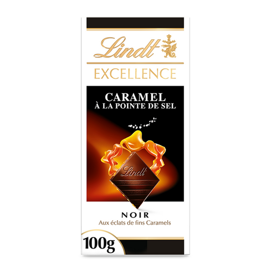 Lindt Excellence Noir Caramel à la Pointe de Sel – 100 g