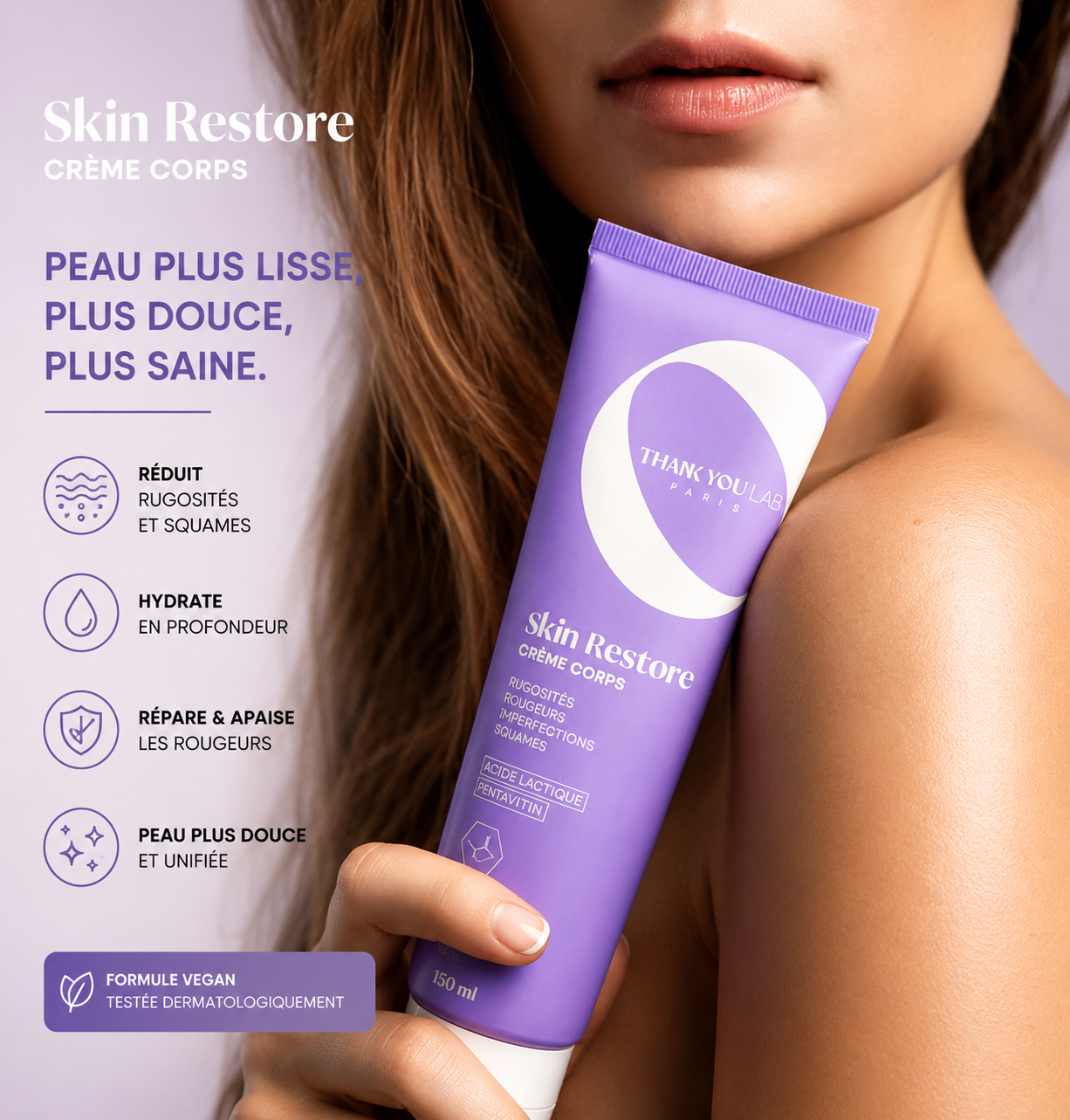 Skin Restore - Crème Kératose Pilaire Acide Lactique 10% - 150 ml