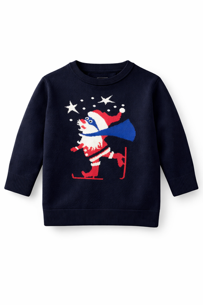 Pull enfant Père Noël – bleu marine – Jules (2 ans)