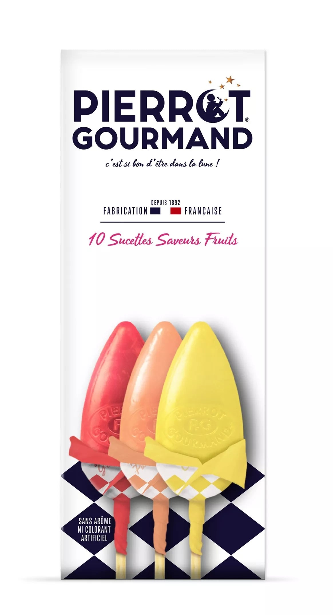 étui 10 sucettes saveur fruits Pierrot Gourmand bonbons enfants