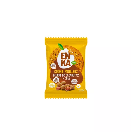 Grand Cookie moelleux beurre de cacahuètes millet et chia ENKA 50g