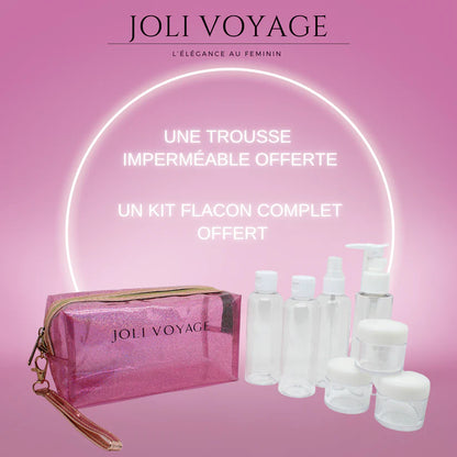 Joli Voyage – Trousse de Toilette Rose Poudré (Kit Voyage Inclus)