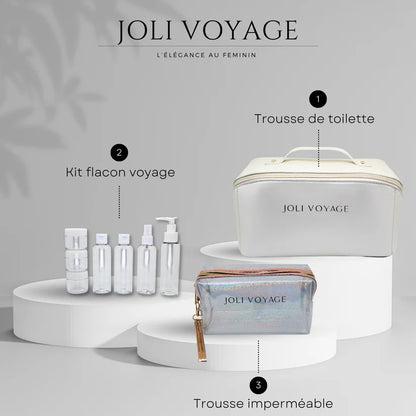 Joli Voyage – Trousse de Toilette Blanc Crème (Kit Voyage Inclus)
