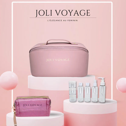 Joli Voyage – Trousse de Toilette Rose Poudré (Kit Voyage Inclus)