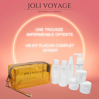 Joli Voyage – Trousse de Toilette Orange (Kit Voyage Inclus)