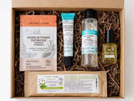 Box découverte Aroma-Zone routine format voyage