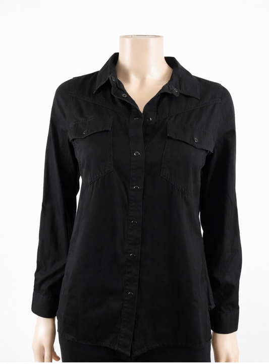 Chemise noire Cache Cache style western manches longues