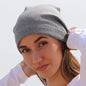 Bonnet côtelé en coton gris