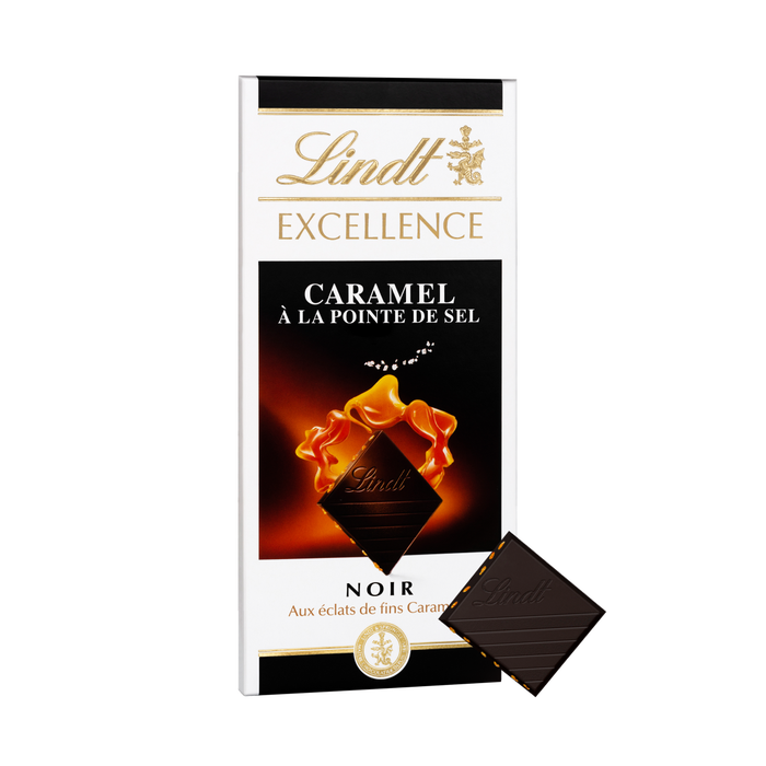 Lindt Excellence Noir Caramel à la Pointe de Sel – 100 g