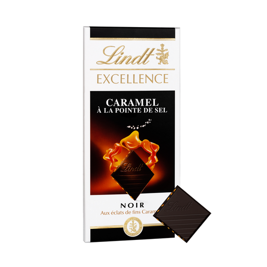 Lindt Excellence Noir Caramel à la Pointe de Sel – 100 g