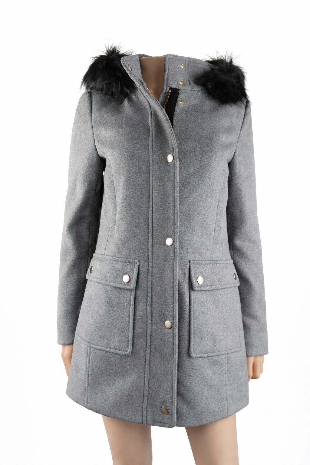 Manteau d'hiver femme Cache Cache gris laine