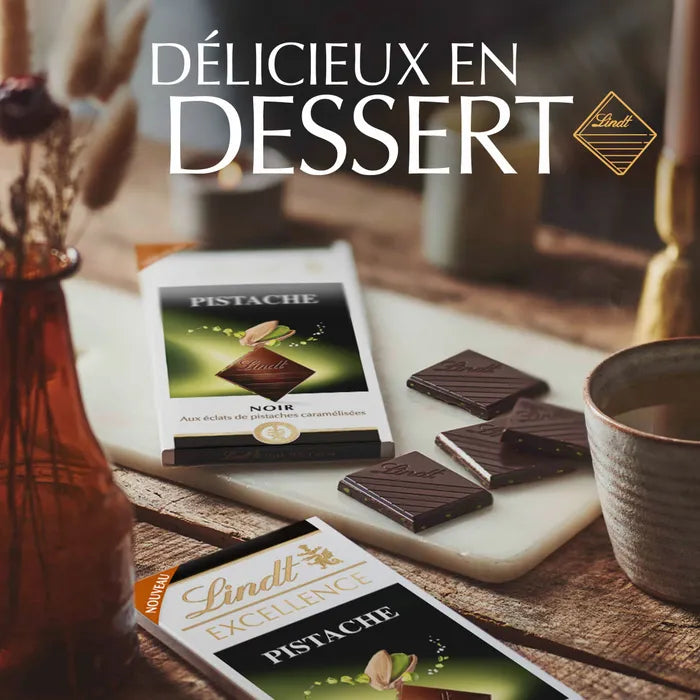 Lindt Excellence Noir Pistache & Pointe de Sel – 100 g