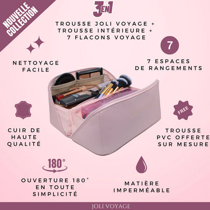 Joli Voyage – Trousse de Toilette Rose Poudré (Kit Voyage Inclus)