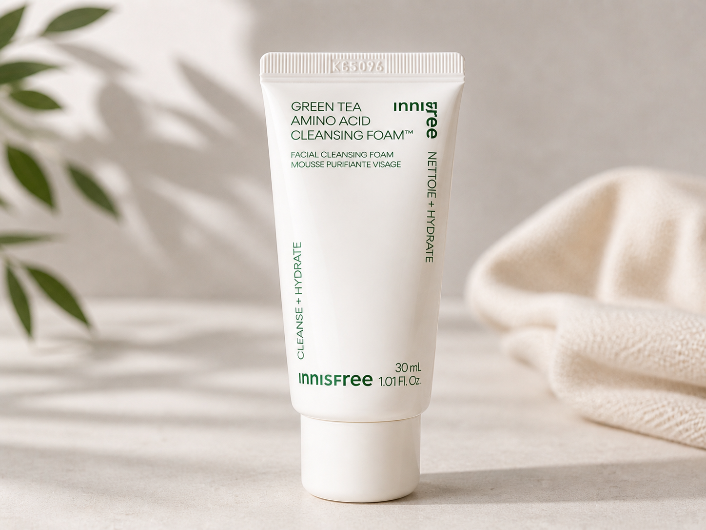 Innisfree mousse nettoyante thé vert acides aminés 30ml soin visage