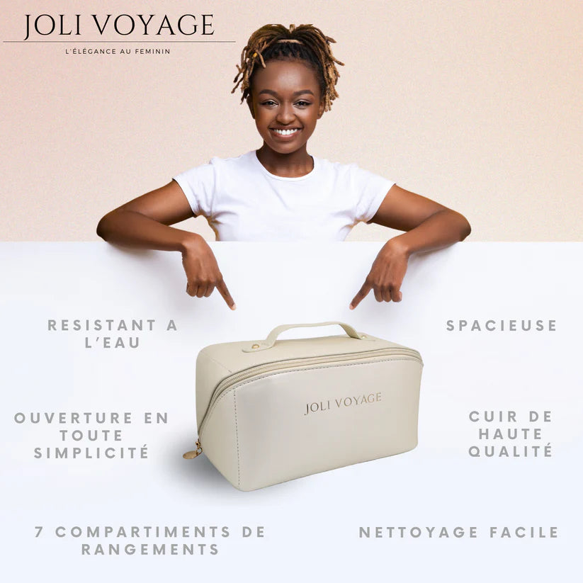 Joli Voyage – Trousse de Toilette Blanc Crème (Kit Voyage Inclus)