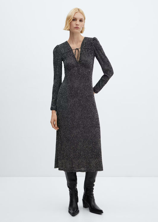 robe imprimée à nœud Mango taille S mode femme été