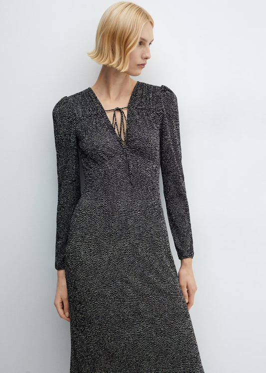 robe imprimée à nœud Mango taille S mode femme été
