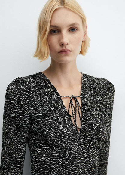 robe imprimée à nœud Mango taille S mode femme été