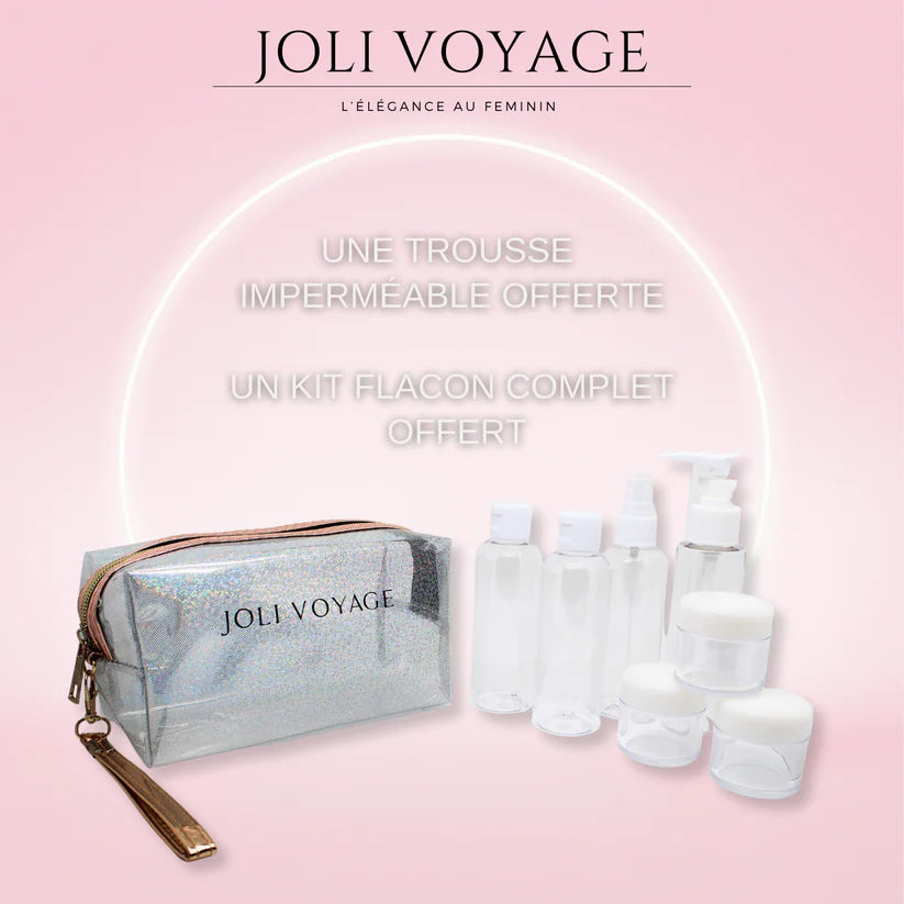 Joli Voyage – Trousse de Toilette Blanc Crème (Kit Voyage Inclus)