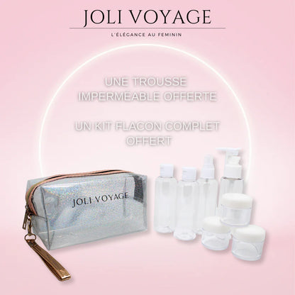 Joli Voyage – Trousse de Toilette Blanc Crème (Kit Voyage Inclus)