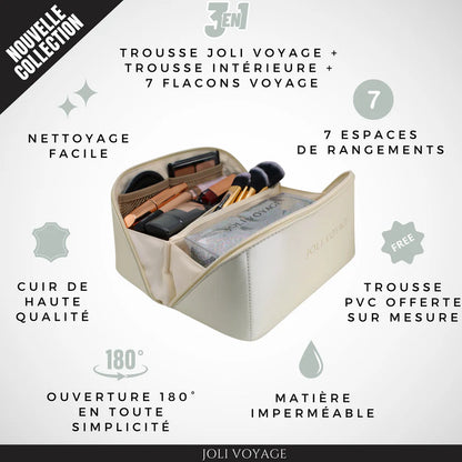 Joli Voyage – Trousse de Toilette Blanc Crème (Kit Voyage Inclus)