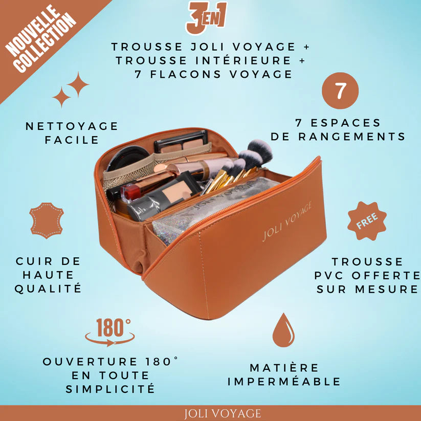 Trousse de toilette – Marron Camel (édition Joli Voyage)