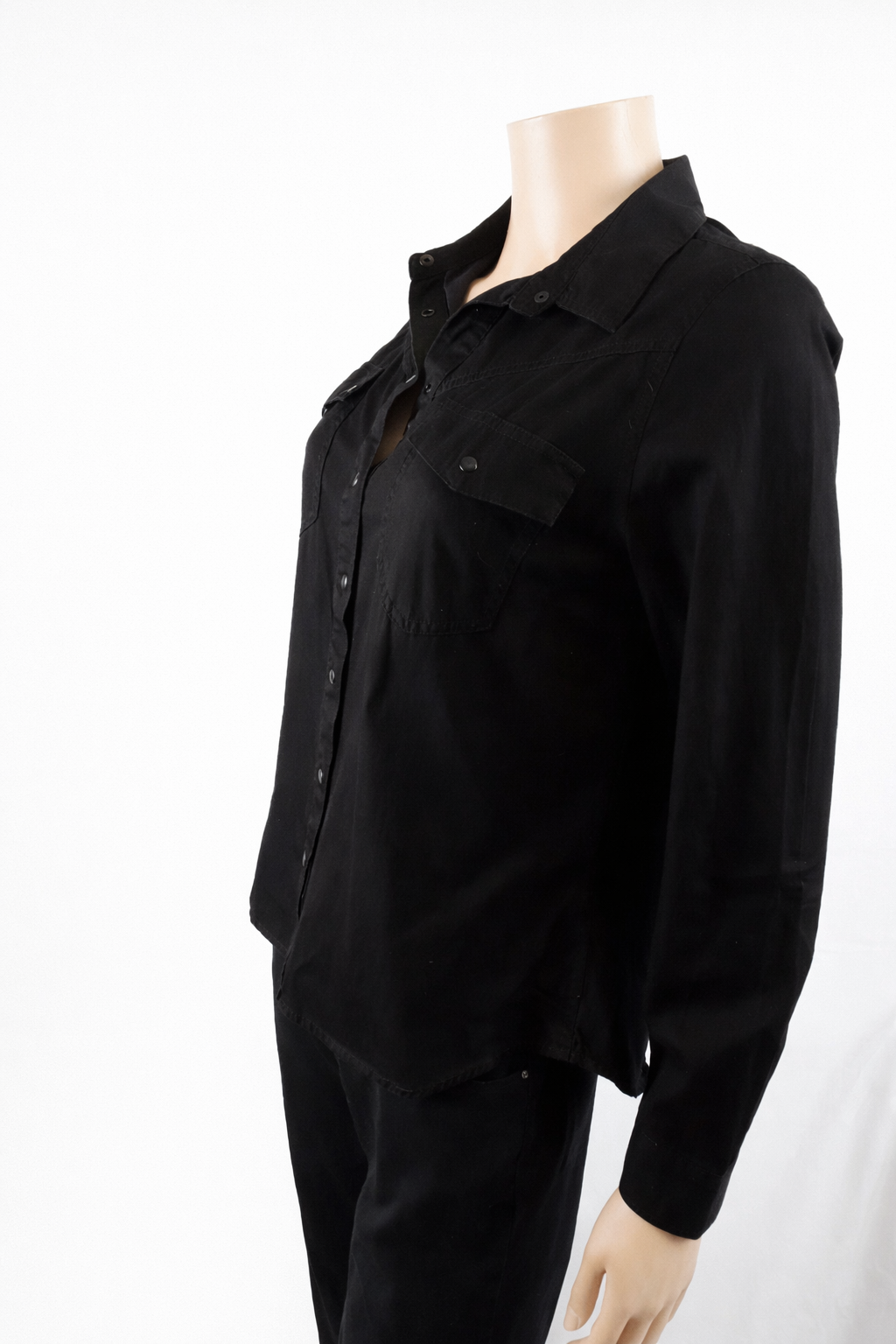 Chemise noire femme Cache Cache style western manches longues